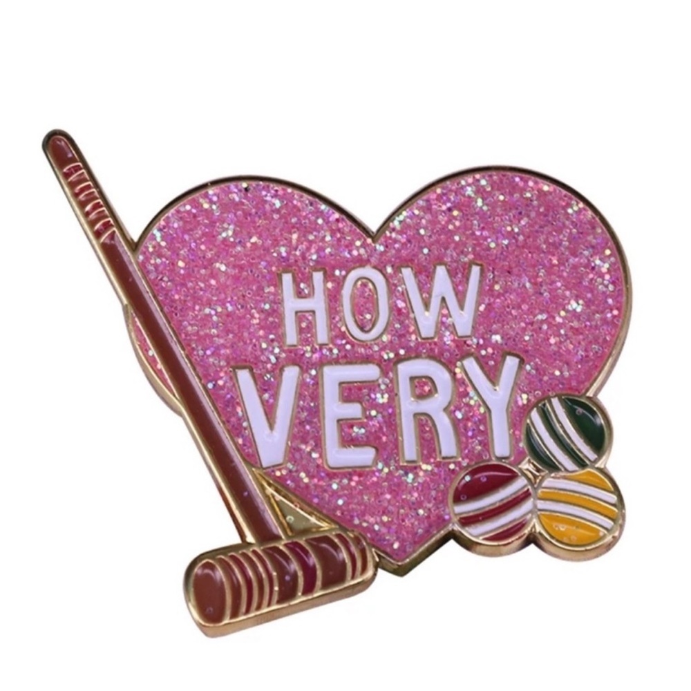 How Very Droll Enamel Pin, Clever Cute Pin, Croquet Pin
Copper